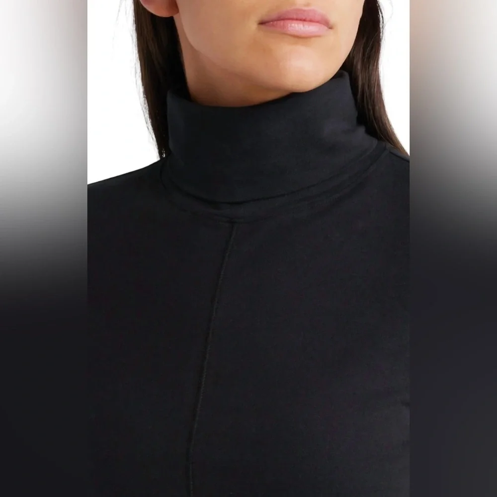New Nation LTD Astrid Turtleneck Dress in Jet Black Sweater Dress Stretchy Sz S